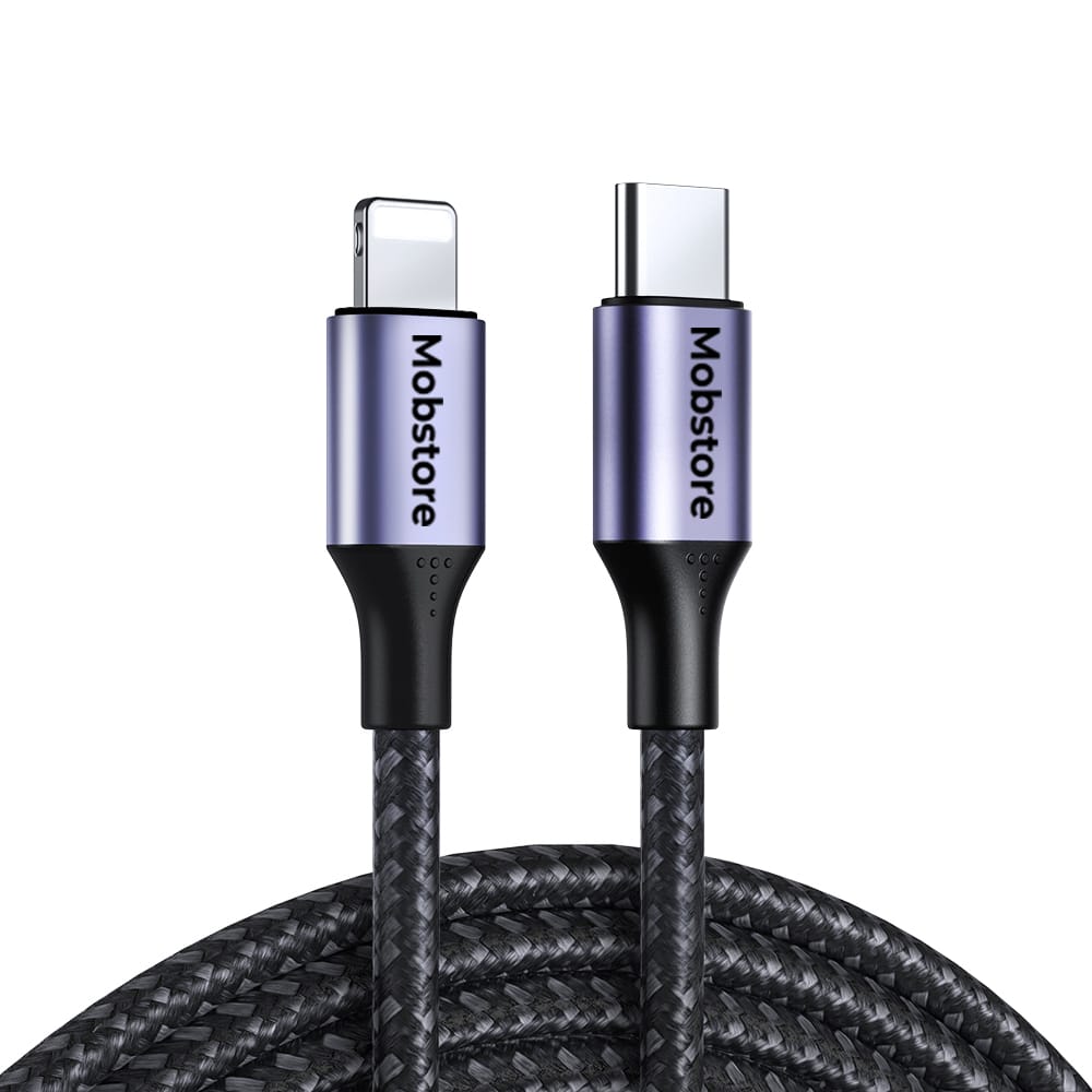 Mobstore USB C naar Lightning kabel - Zwart